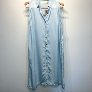 Madewell Reistor Tencel Dress Size XS Summer Sky Blue NWT